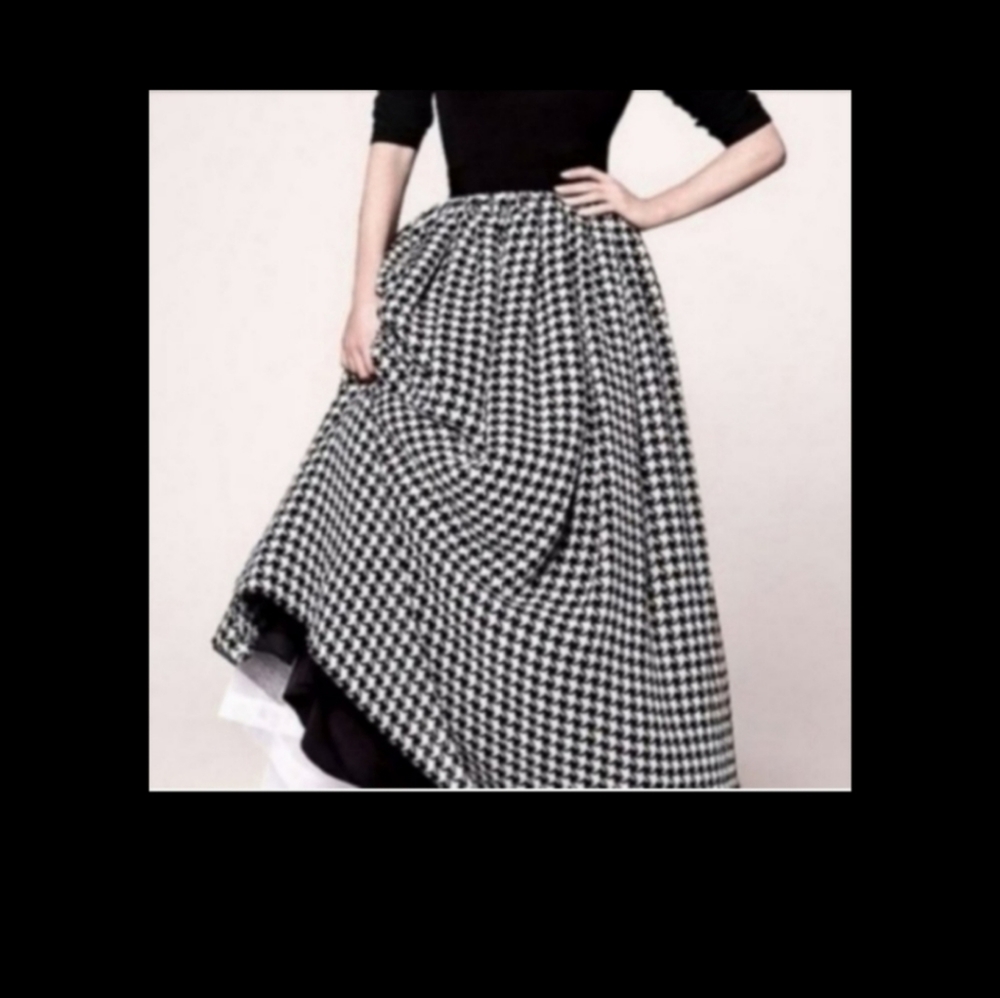 Talbots Houndstooth Maxi Skirt